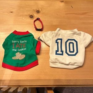 XXS dog shirts & collar.